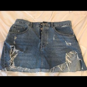 Ripped jeans skirt